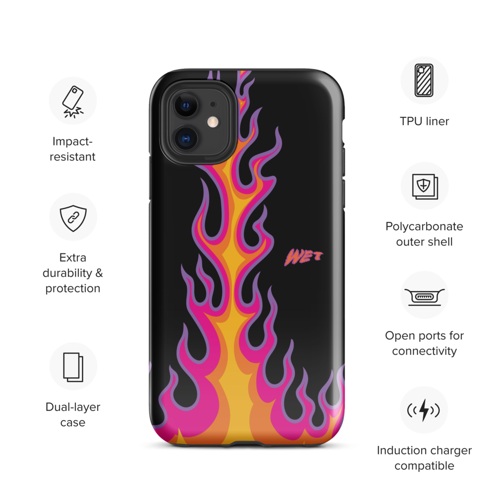 Wet Tennis Flame Tough Case for iPhone
